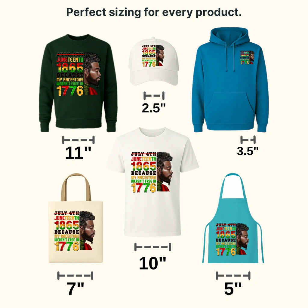 Juneteenth 1865 Because My Ancestors Weren't Free In 1776 - BLM design DTF heat transfer - transferlegend