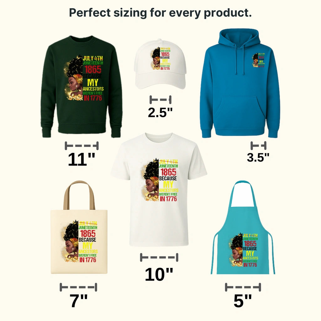 Juneteenth 1865 Because My Ancestors Weren't Free In 1776 - BLM design DTF heat transfer - transferlegend