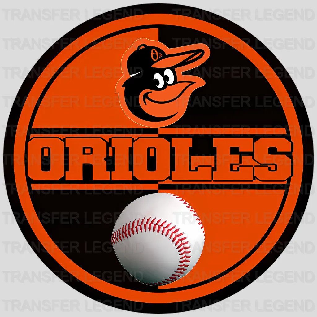 Baltimore Orioles MLB Circle Logo With Stitch - DTF Iron On Transfer