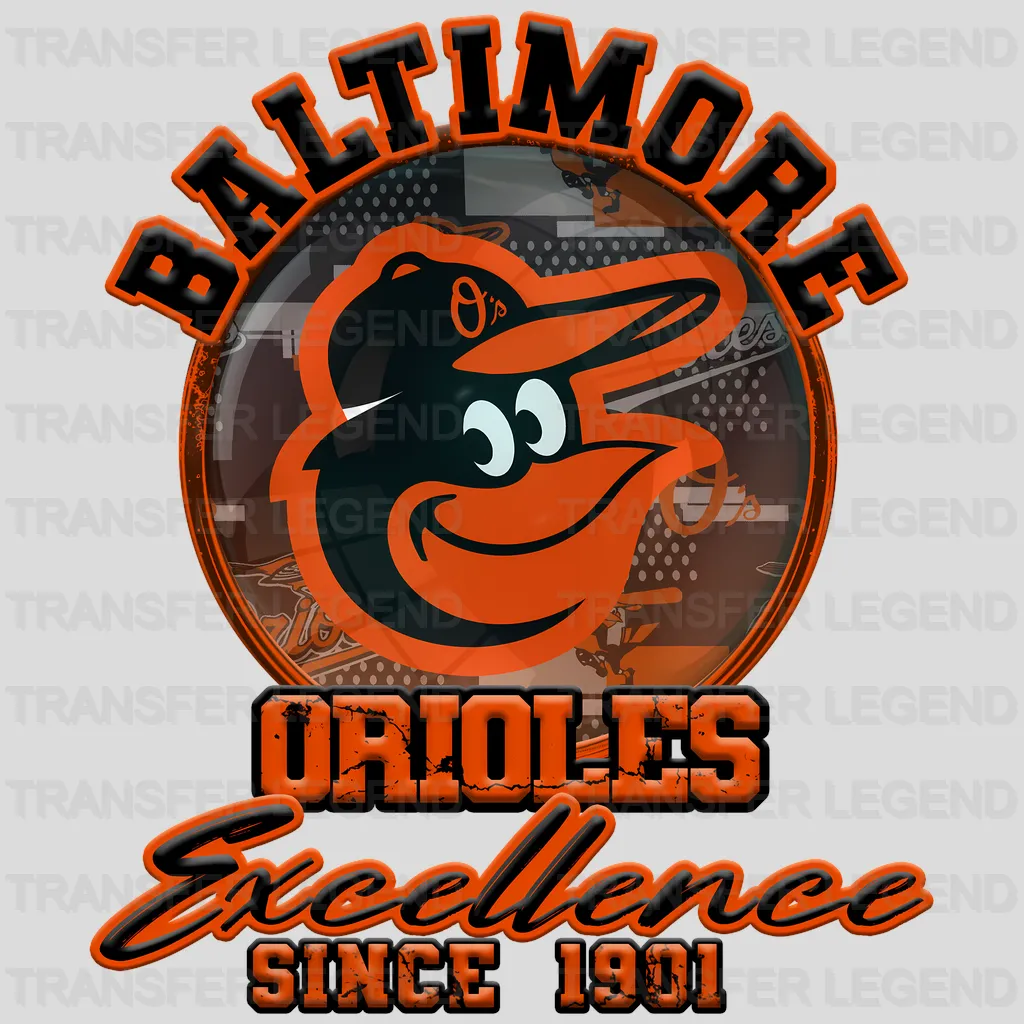 Baltimore Orioles MLB Excellence Since 1954 DTF Iron On Transfer