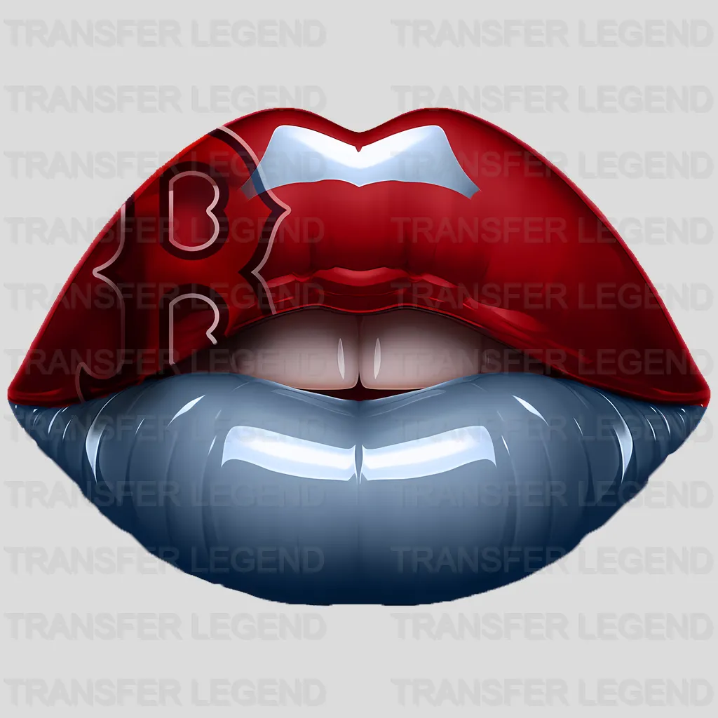 Boston Red Sox MLB Red Lips Logo Art Illustration - DTF Iron On Transfer