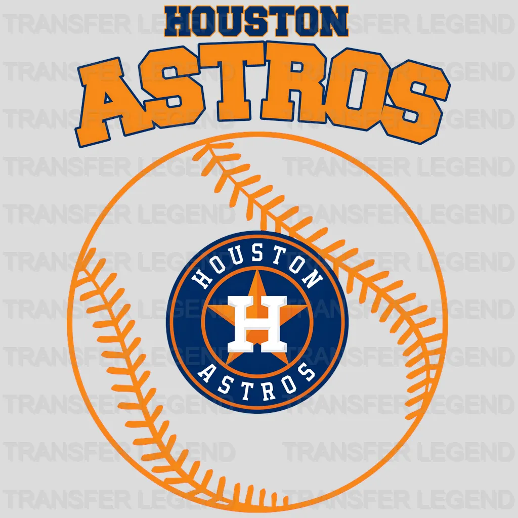 Houston Astros MLB Circle Logo With Stitch - DTF Iron On Transfer