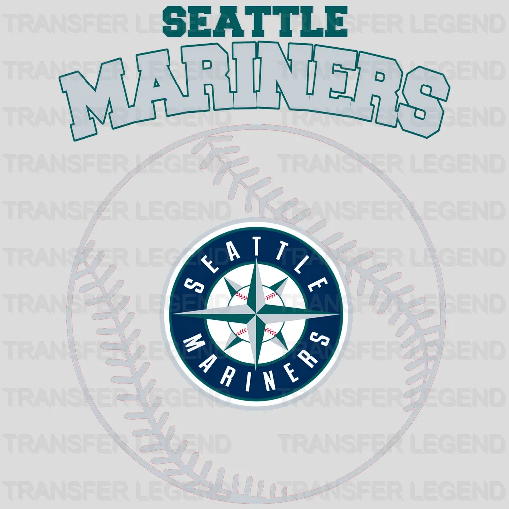 Seattle Mariners MLB Circle Logo With Stitch - DTF Iron On Transfer