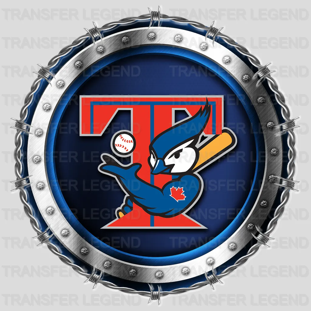 Toronto Blue Jays MLB Chrome Metal Circle Badge 3D - DTF Iron On Transfer
