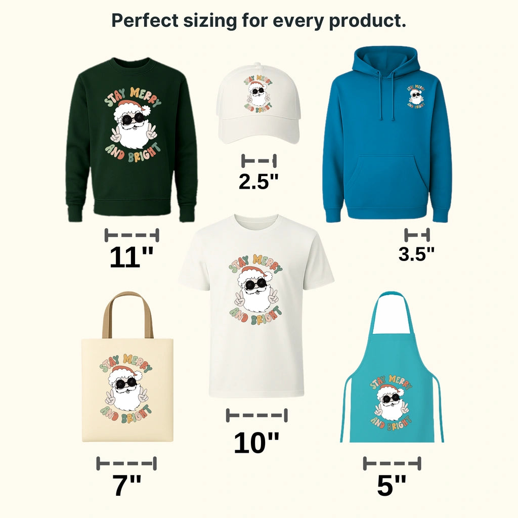 Stay Merry And Bright Santa Christmas Design - DTF heat transfer - transferlegend