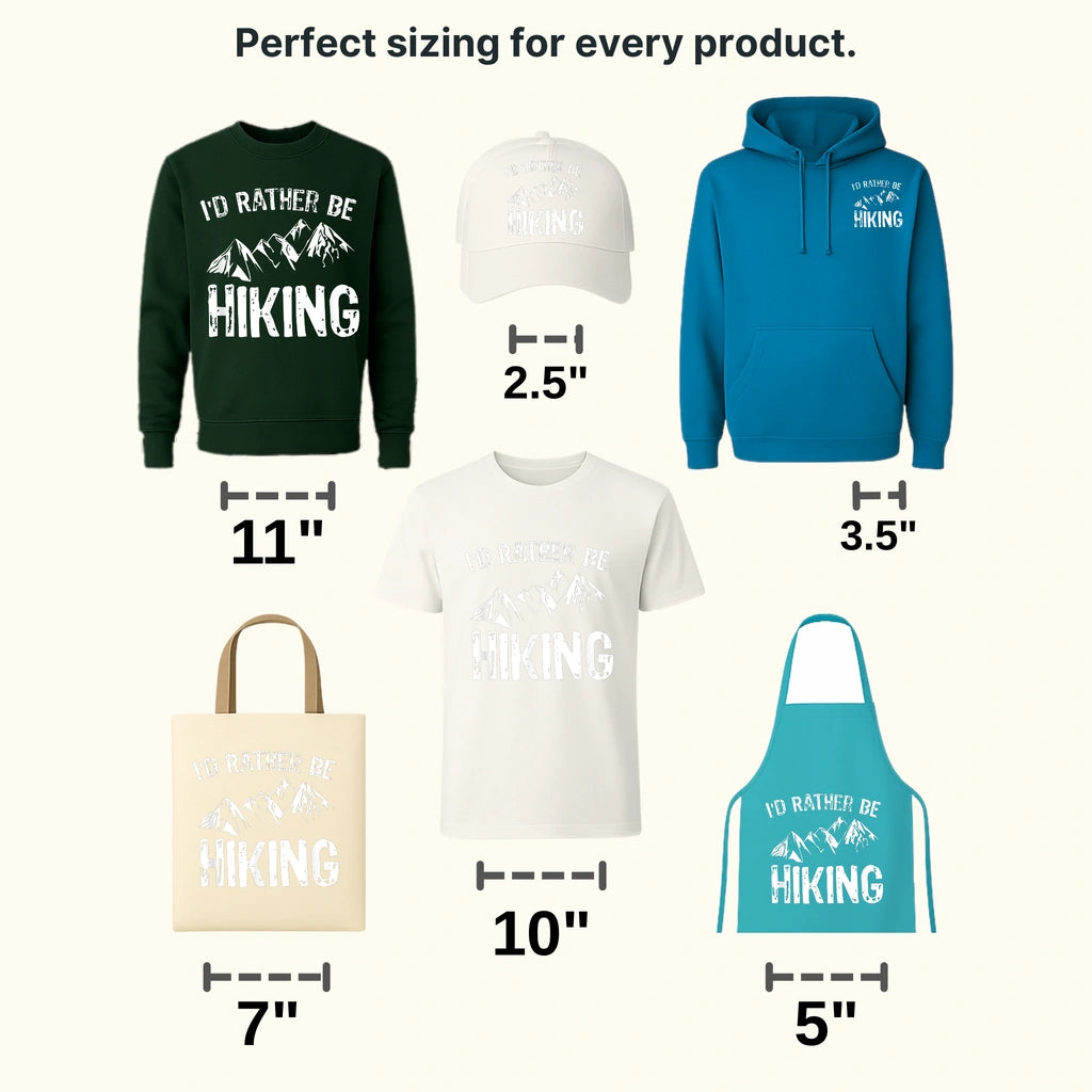 I'd Rather Be Hiking Mountains Design - DTF heat transfer - transferlegend
