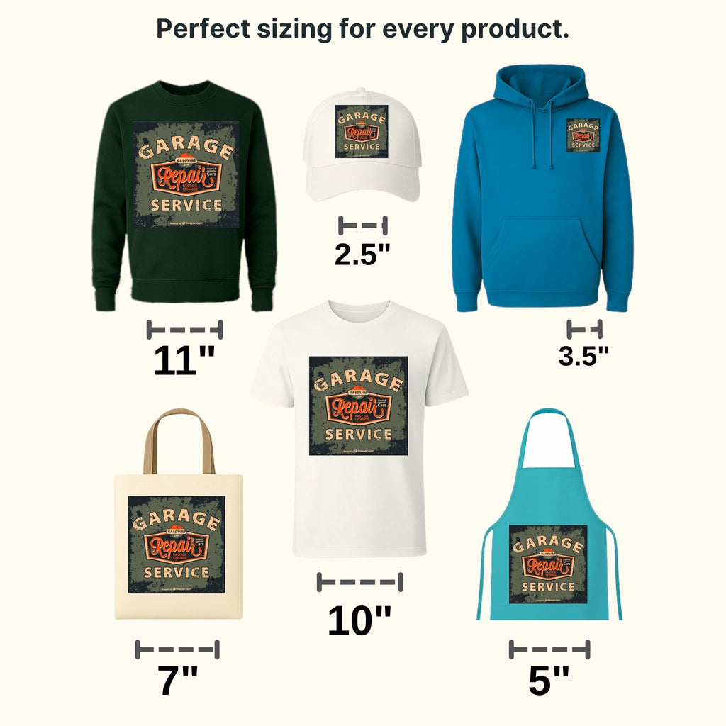 Cars Garage Repair Service Clasic Car Designs - DTF Heat Transfer - transferlegend