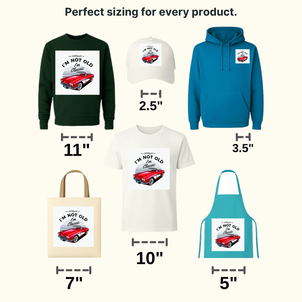 Cars I Am Not Old Clasic Car Designs - DTF Heat Transfer - transferlegend