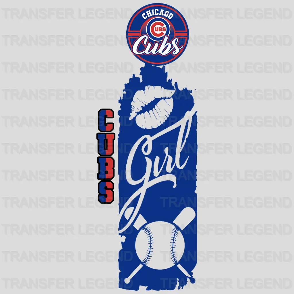Chicago Cubs MLB Circle Logo With Stitch - DTF Iron On Transfer