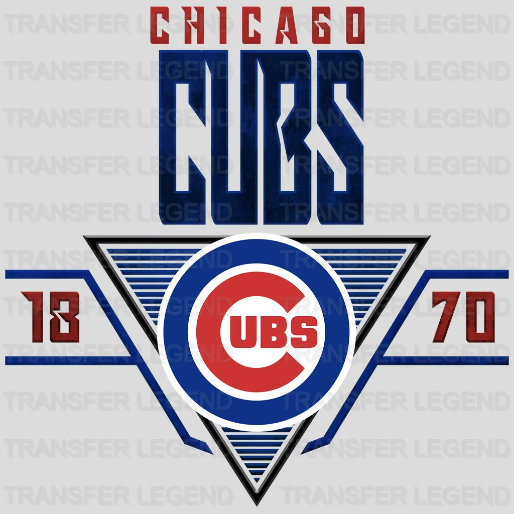 Chicago Cubs MLB Cute Care Bear Mascot With Bow - DTF Iron On Transfer