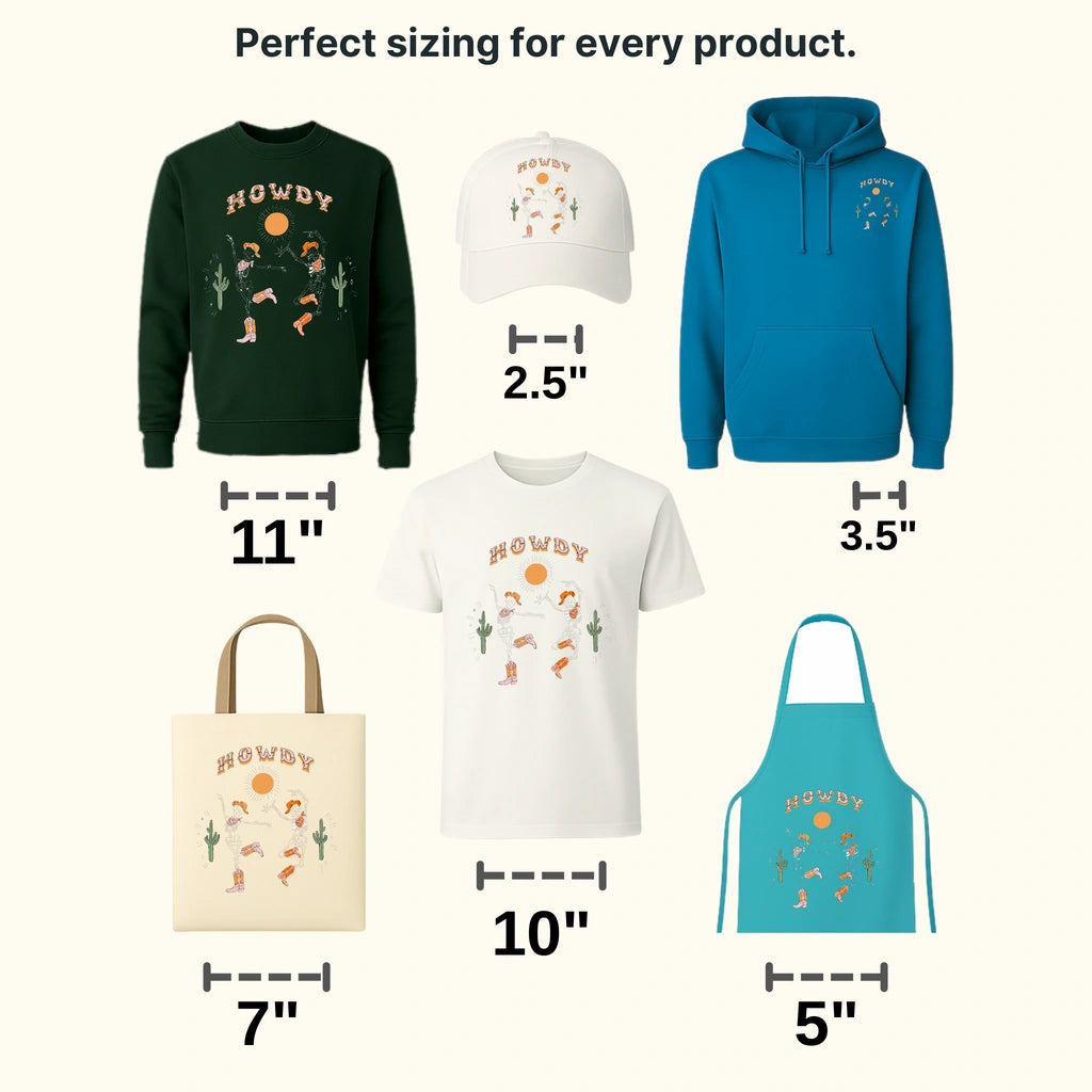Howdy Dancing Skeletons Design - DTF heat transfer - transferlegend