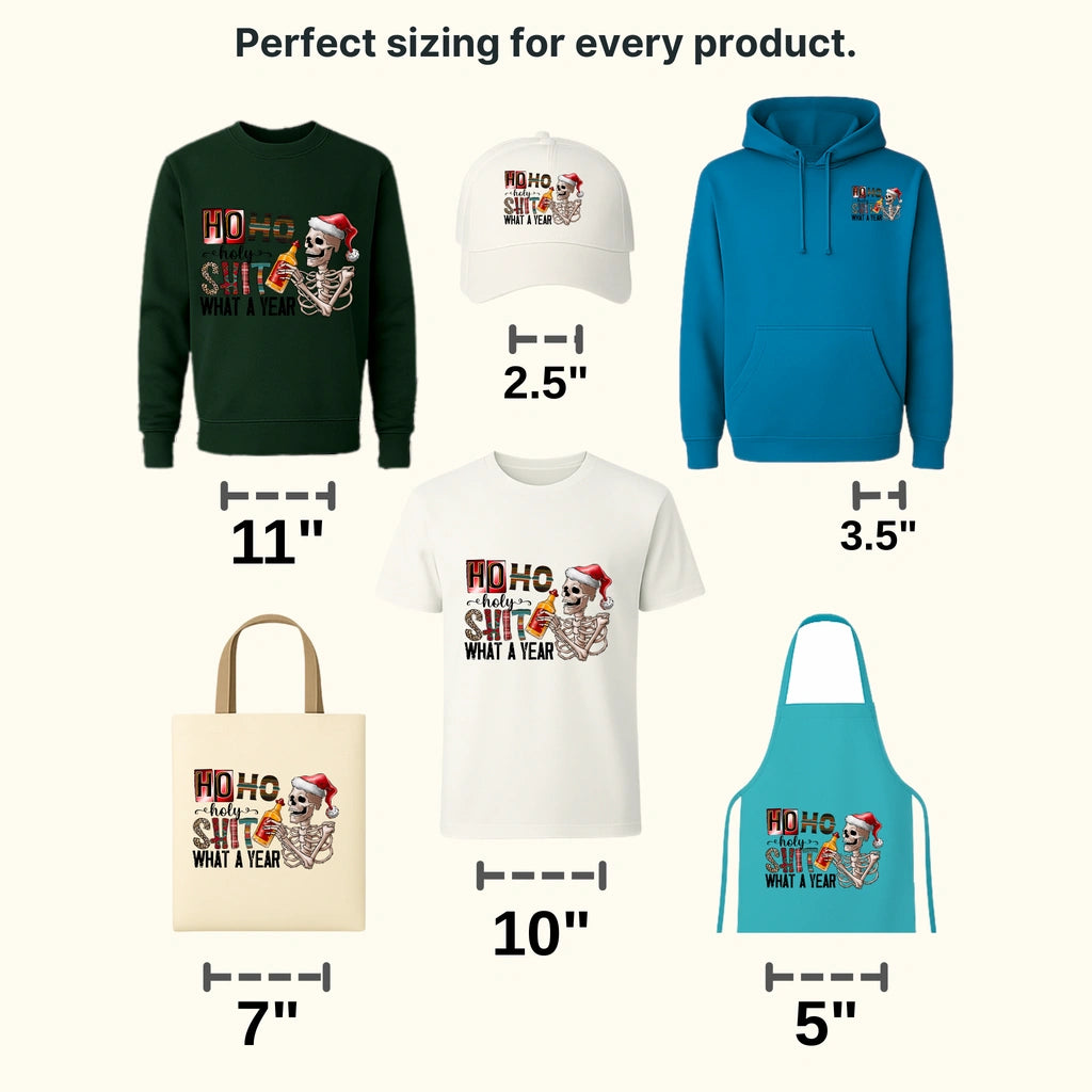 HO HO HOLY SHIT WHAT A YEAR Christmas Design - DTF heat transfer - transferlegend
