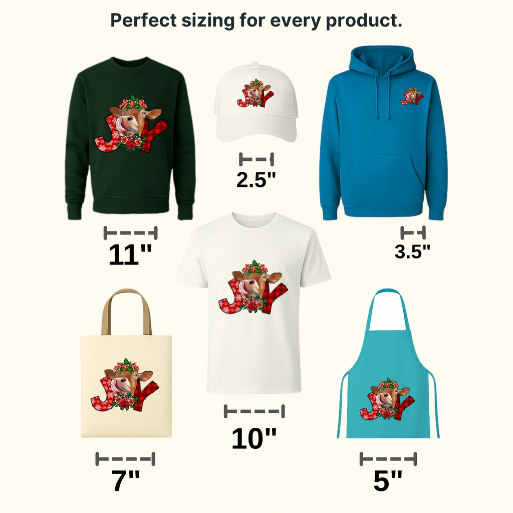 JOY COW Christmas Design - DTF heat transfer - transferlegend