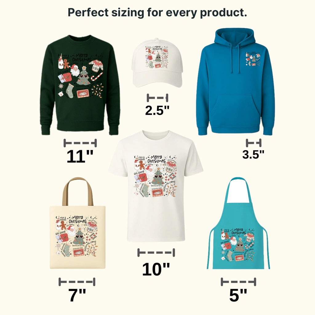 MEEEY CHRISTMAS ESSENTIALS Christmas Design, Dtf Heat Transfer - transferlegend