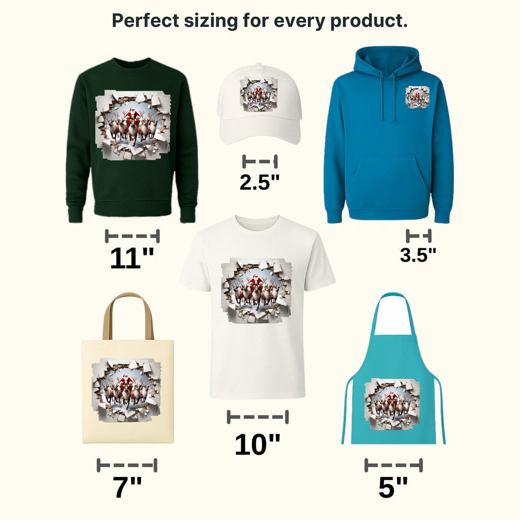 SANTA AND REINDEERS Christmas Design - DTF heat transfer - transferlegend