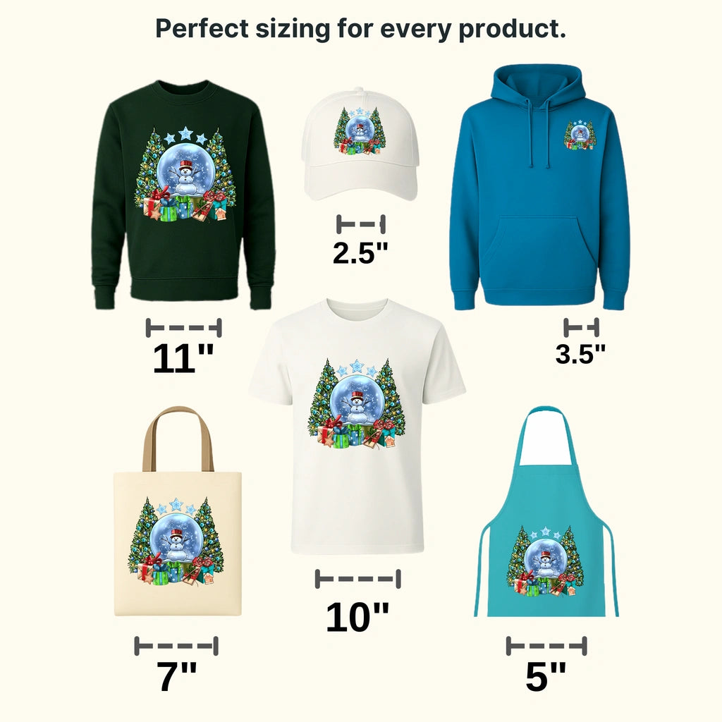 SNOWMAN GLOBE Christmas Design - DTF heat transfer - transferlegend