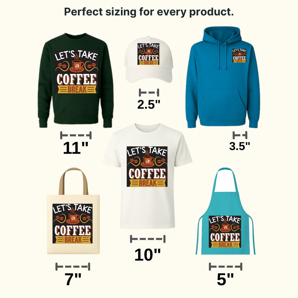 Let's Take A Break Coffee Design - DTF Heat Transfer - transferlegend