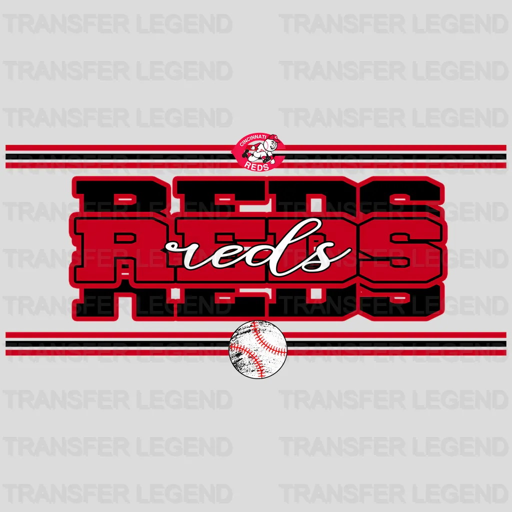 Cincinnati Reds MLB Neon Light Bar Sign Style - DTF Iron On Transfer
