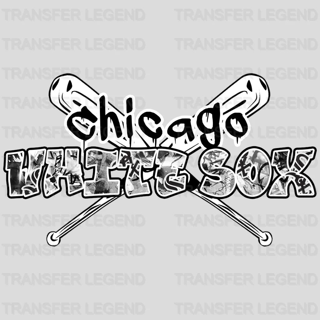 Chicago White Sox MLB Graffiti Wall Art Text Logo - DTF Iron On Transfer