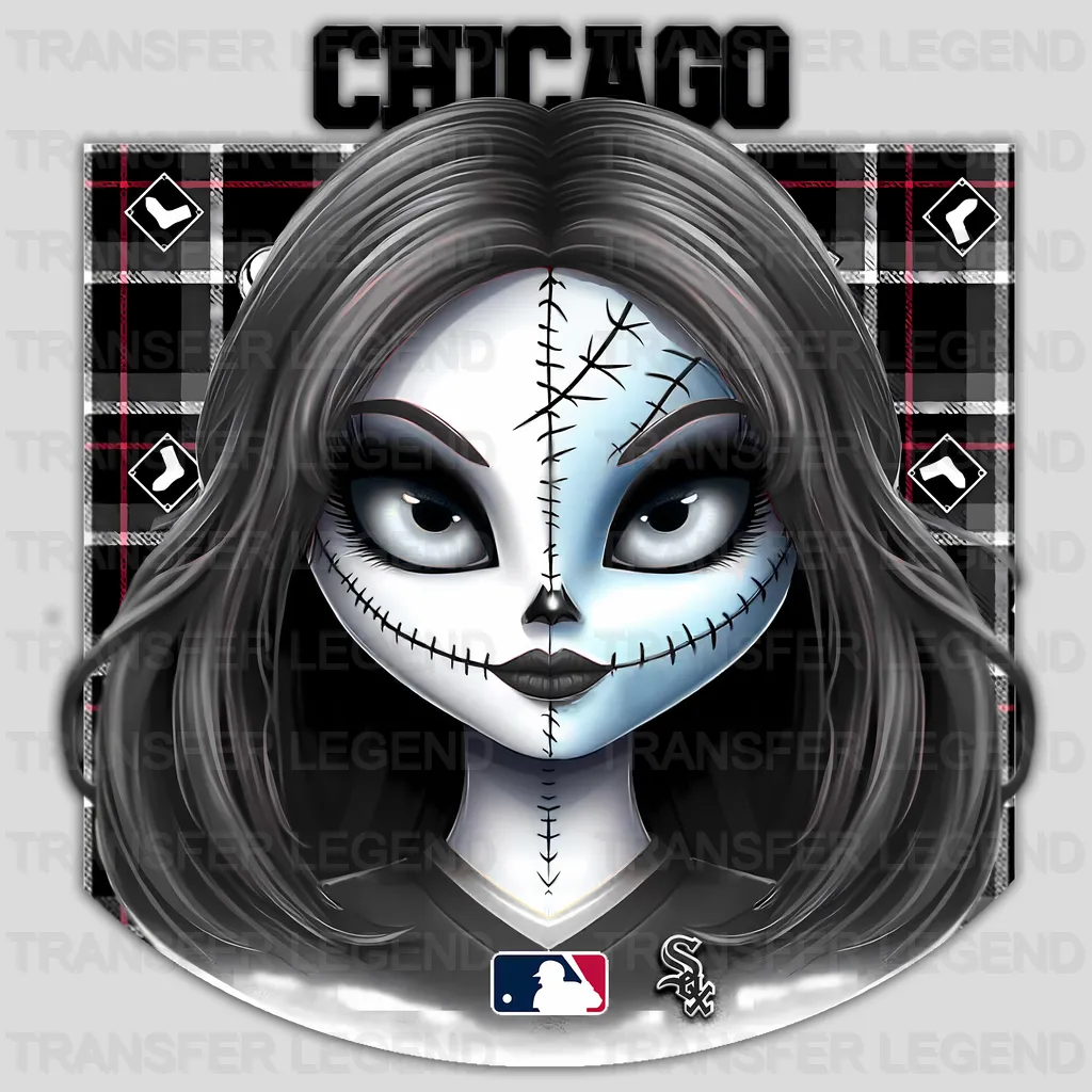 Chicago White Sox MLB Gothic Girl Illustration - DTF Iron On Transfer