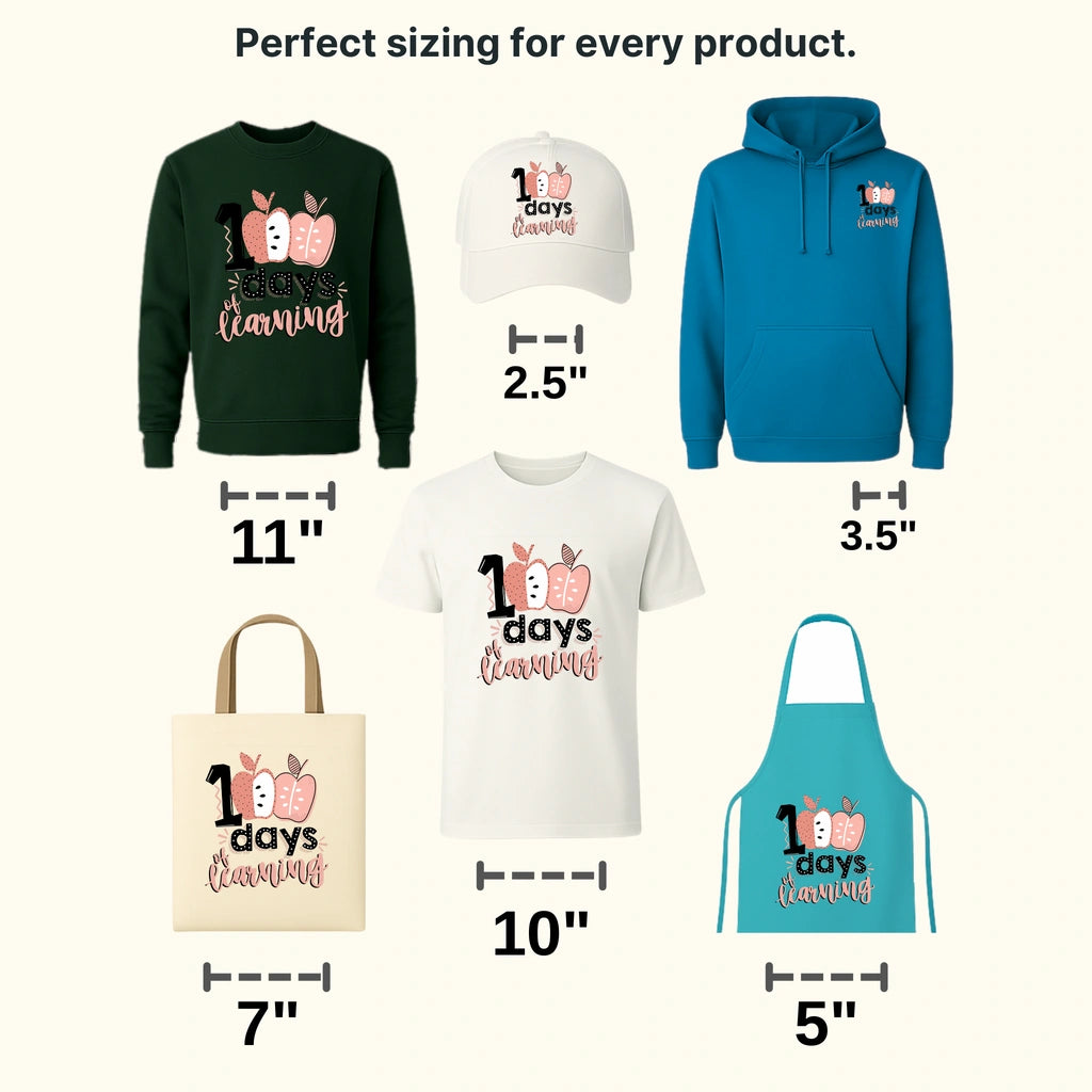 100 Days of Learning 100 Days School Design - DTF heat transfer - transferlegend