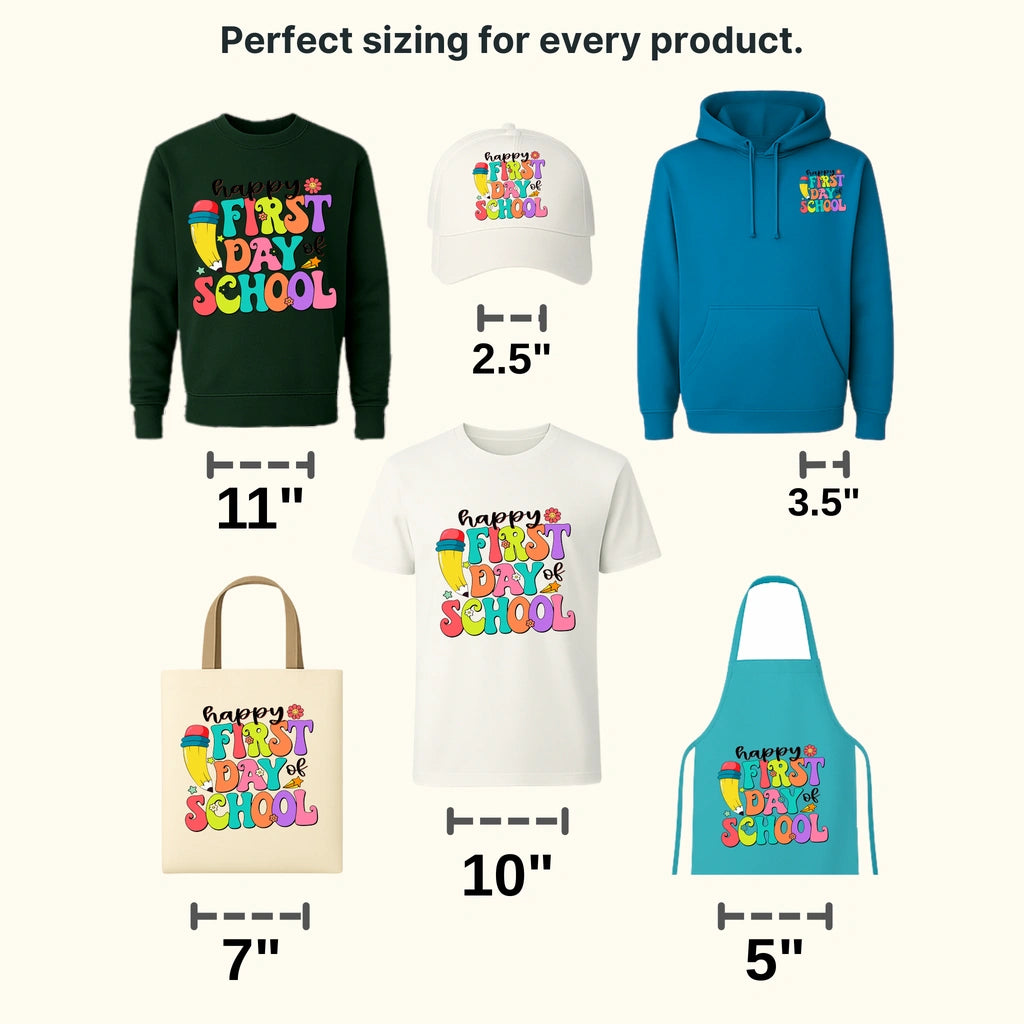Happy First Day Of School 100 Days School Design - DTF heat transfer - transferlegend