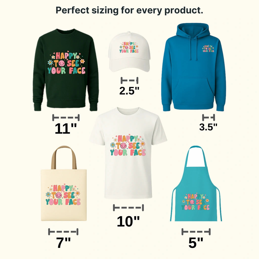 Happy To See Your Face 100 Days School Design - DTF heat transfer - transferlegend