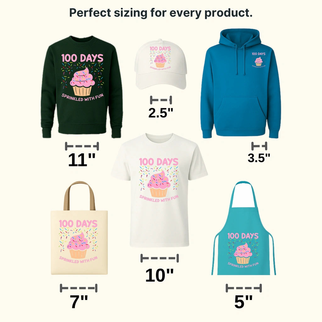 100 Days Sprinkled With Fun 100 Days School Design - DTF heat transfer - transferlegend