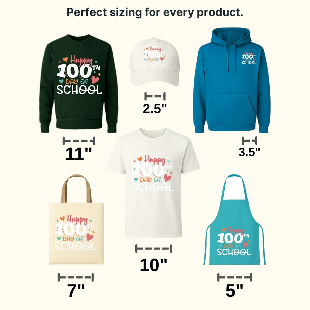 Happy 100th Days Of School 100 Days Of School Design - DTF heat transfer - transferlegend