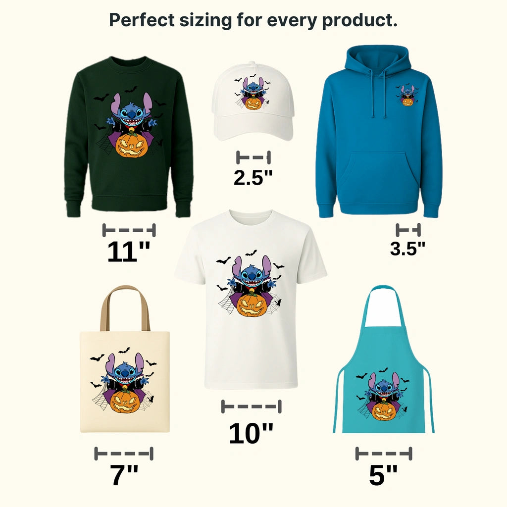 Stitch Halloween Pumpkin Design - DTF heat transfer - transferlegend