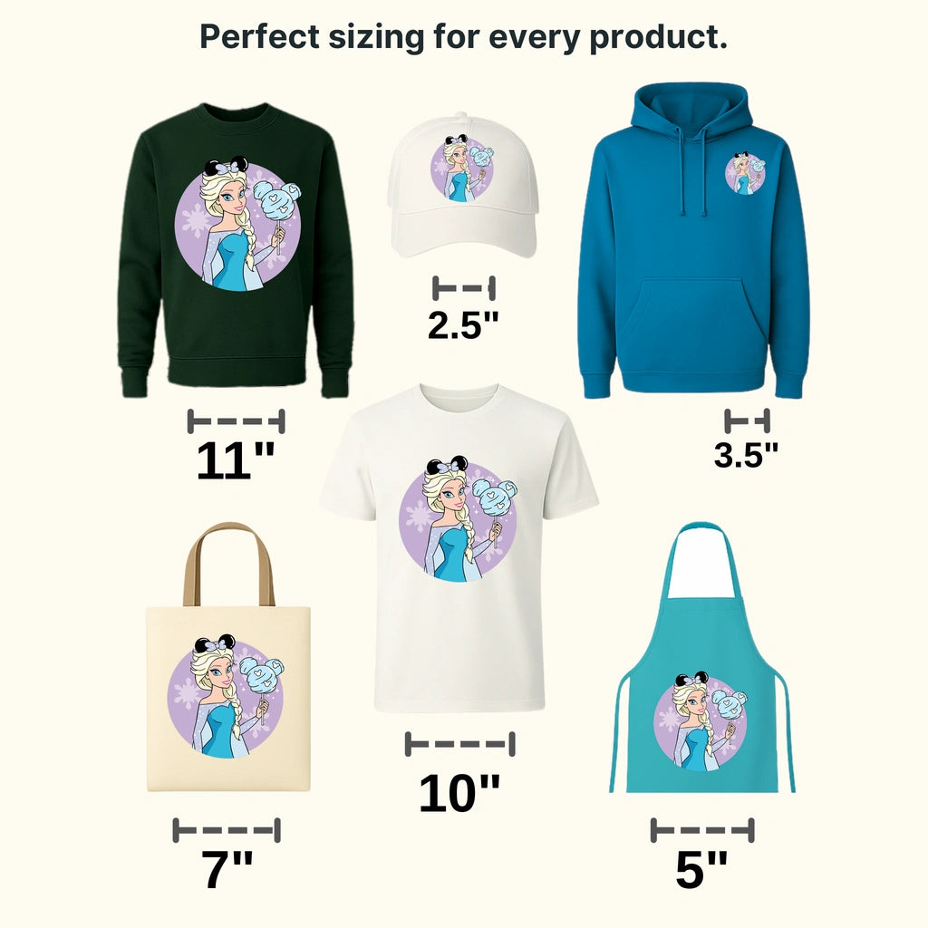 Frozen Elsa Snacks Ears Design - DTF heat transfer - transferlegend