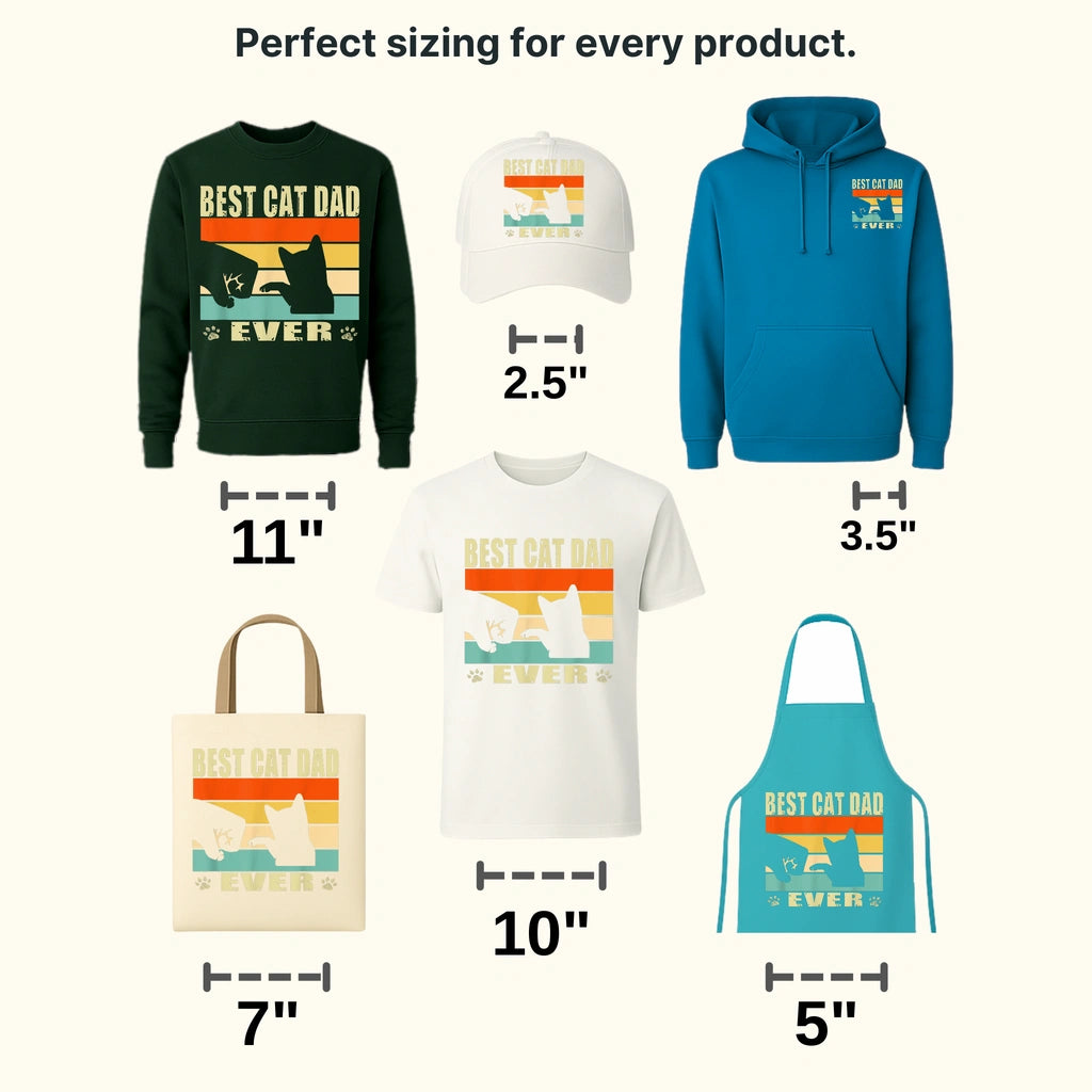 Best Cat Dad Ever Retro Design - DTF heat transfer - transferlegend