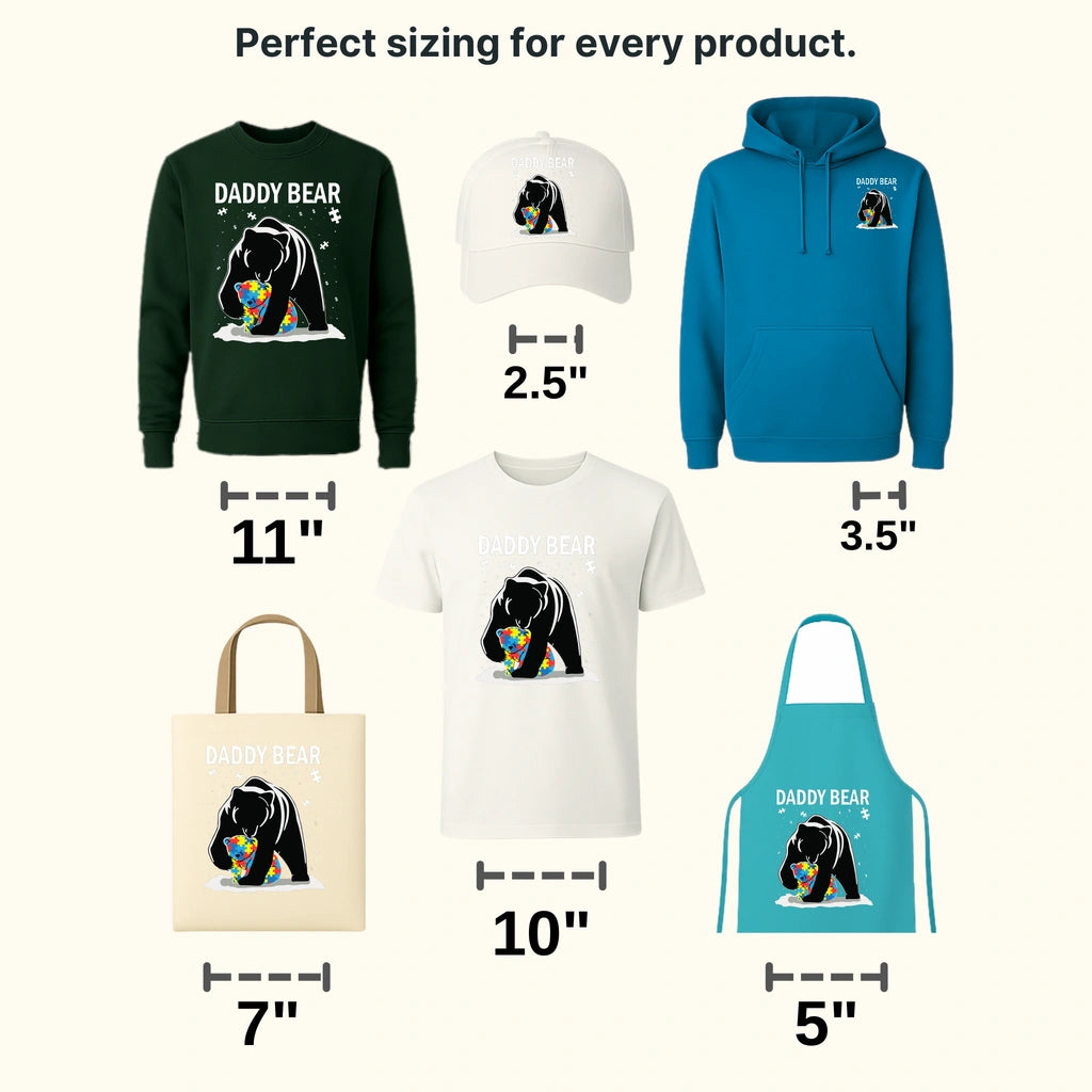 Daddy Bear Autism Design - DTF heat transfer - transferlegend