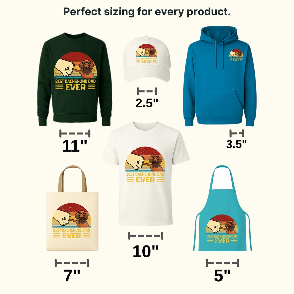 Best Dachshund Dad Ever Design - DTF heat transfer - transferlegend