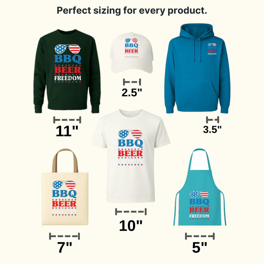 BBQ Beer Freedom American Flag Sunglasses Design - DTF heat transfer - transferlegend