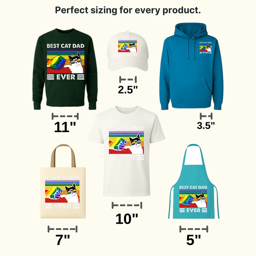 Best Cat Dad Ever Rainbow Design - DTF heat transfer - transferlegend