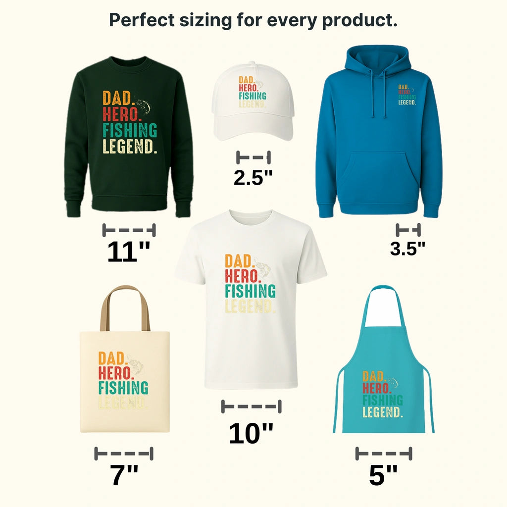 Dad Hero Fishing Legend Design - DTF heat transfer - transferlegend