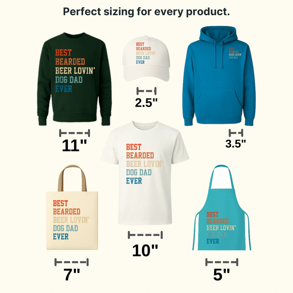 Best Bearded Beer Lovin' Dog Dad Ever Design - DTF heat transfer - transferlegend