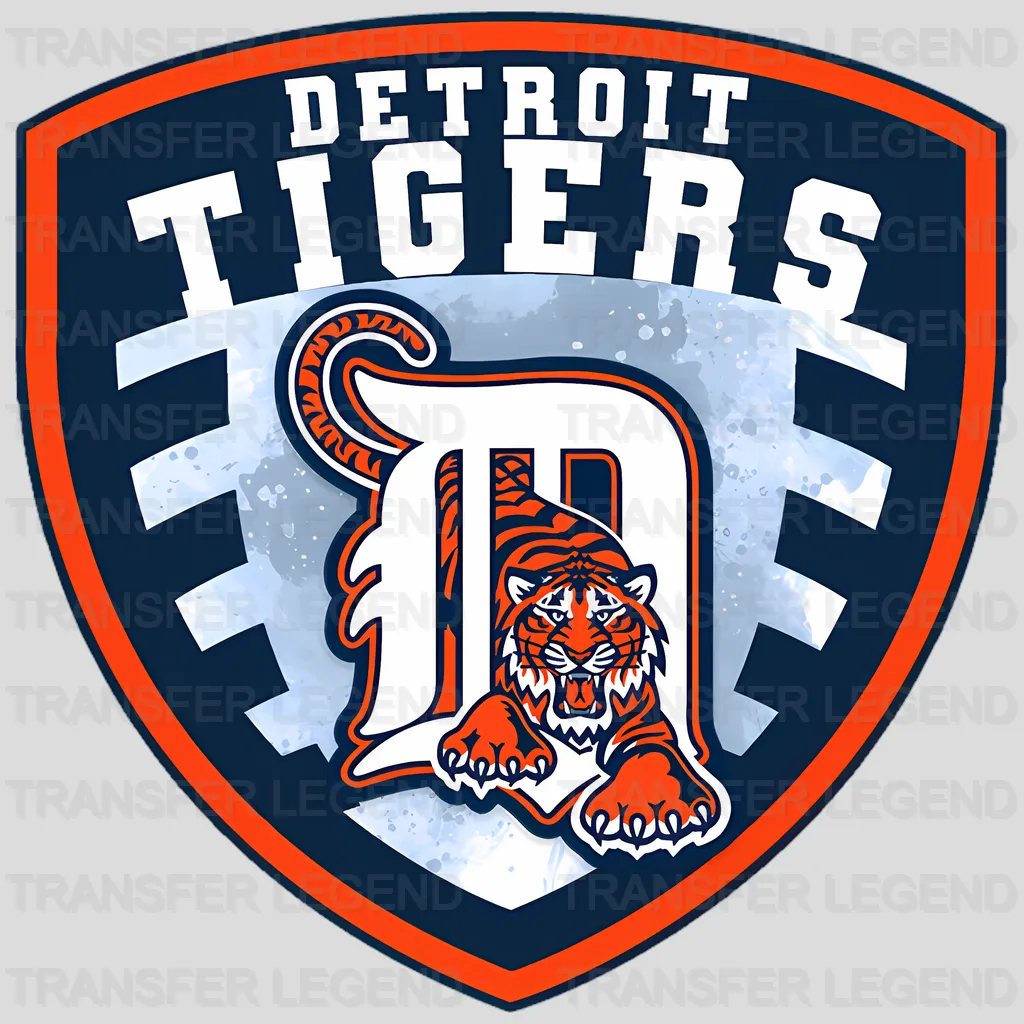 Detroit Tigers MLB Vertical Bookmark Style Strip Logo - DTF Iron On Transfer