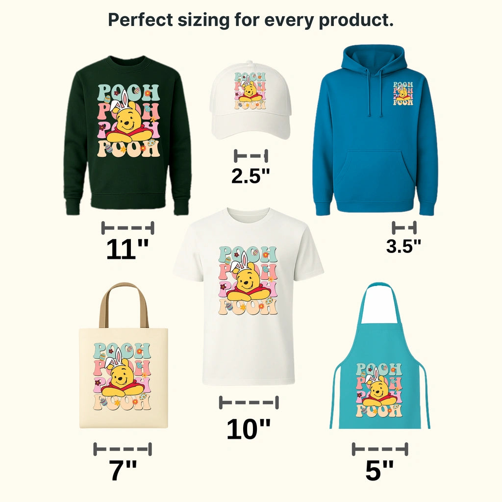 Easter Pooh Stack Design - DTF heat transfer - transferlegend