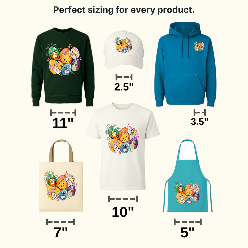 Happy Easter Day Winnie The Pooh Design - DTF heat transfer - transferlegend