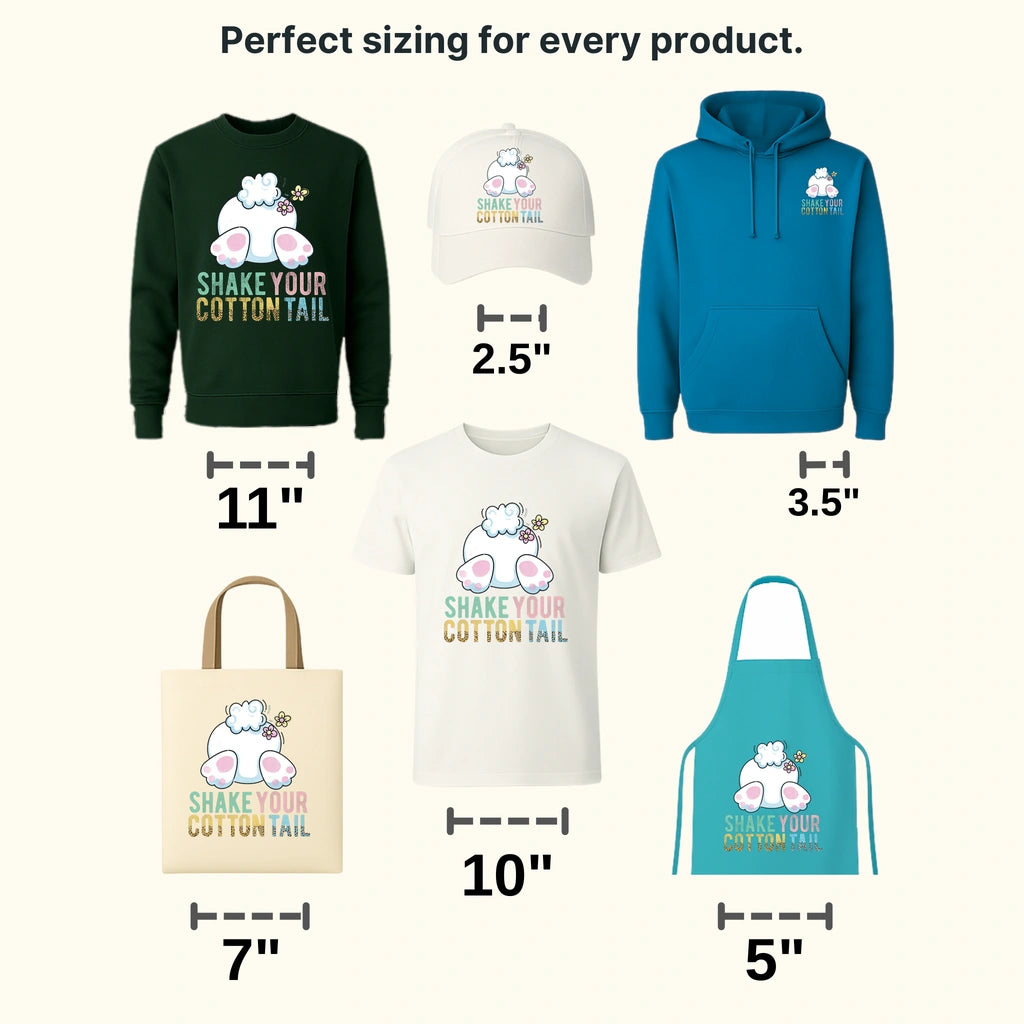 Shake Your Cotton Tail Easter Bunny Design - DTF heat transfer - transferlegend