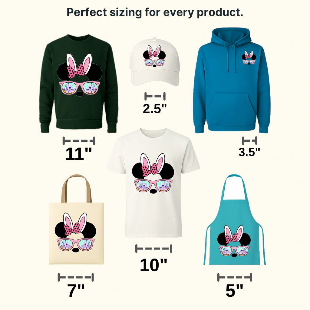 Minnie with Easter Bunny Ear Design- DTF heat transfer - transferlegend