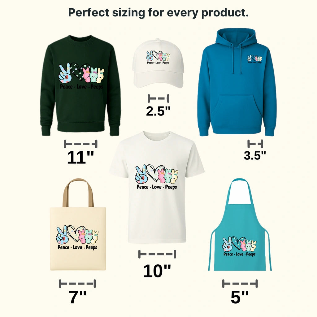 Peace-Love-Peeps Easter Design- DTF heat transfer - transferlegend