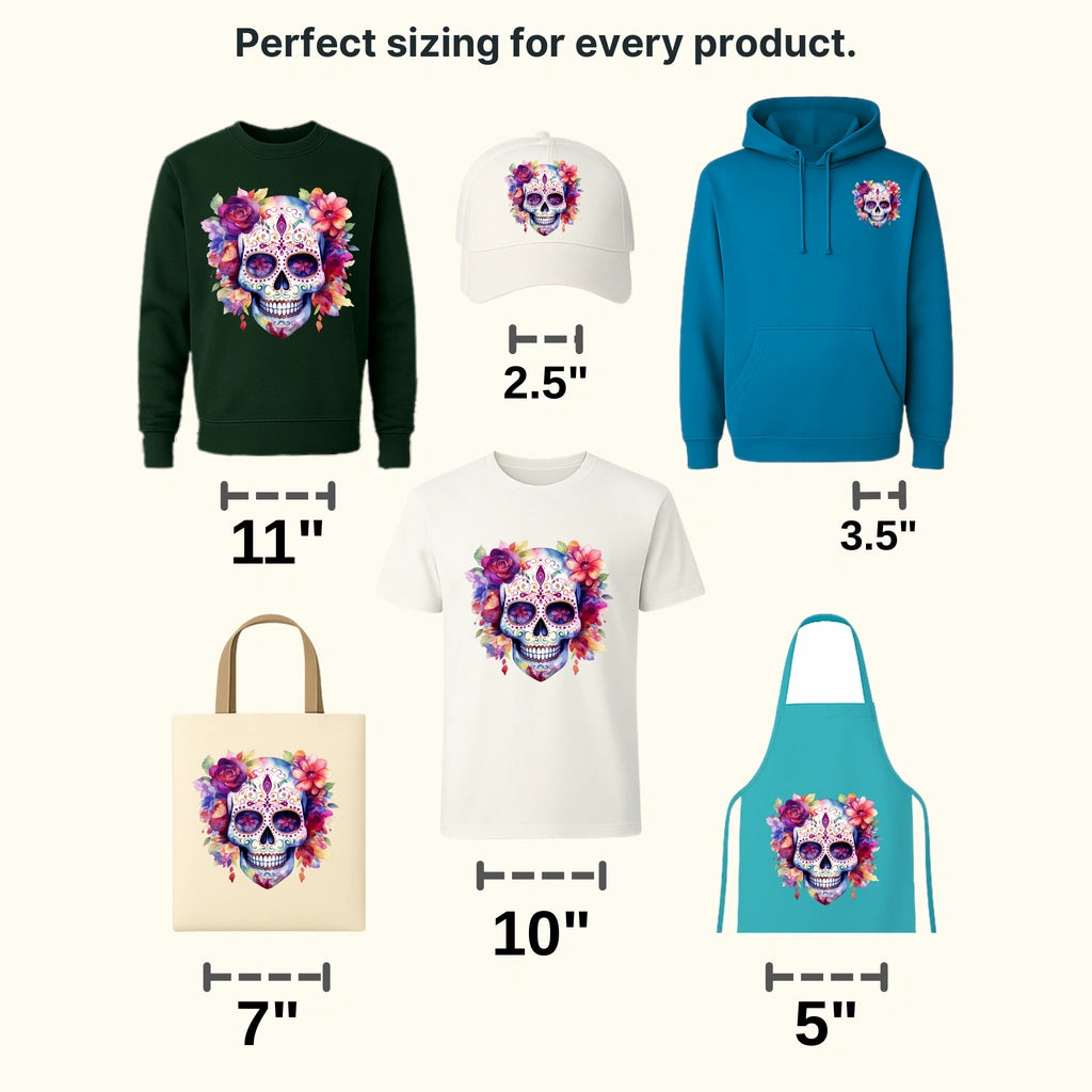 SUGAR SKULL DEAD OF THE DAY Design - DTF heat transfer - transferlegend