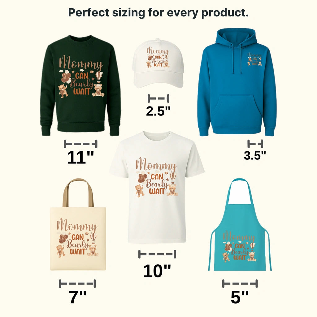 MOMMY CAN BARELY WAIT Design - DTF heat transfer - transferlegend