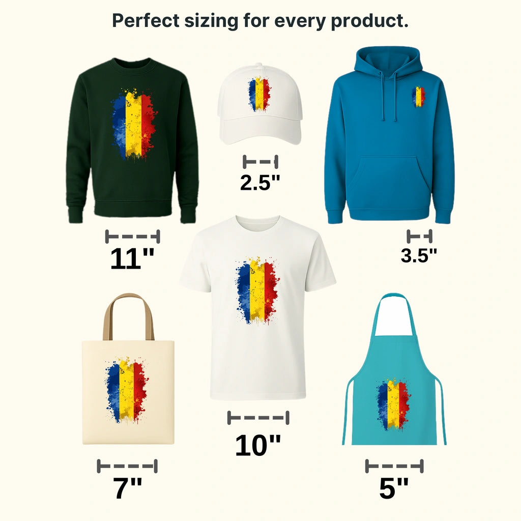 Romania Flag Design - DTF Heat Transfer - transferlegend