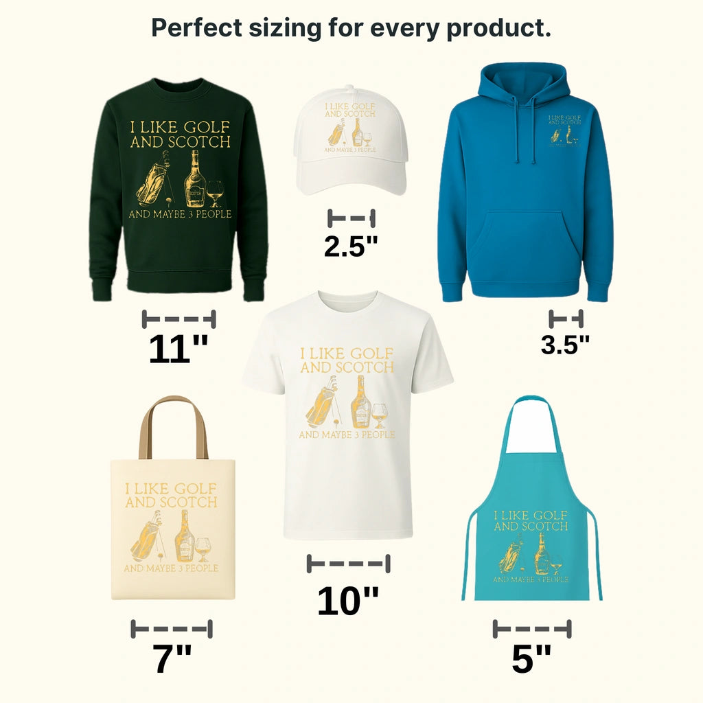 I Love Golf & Whisky Golf Design - DTF Heat Transfers