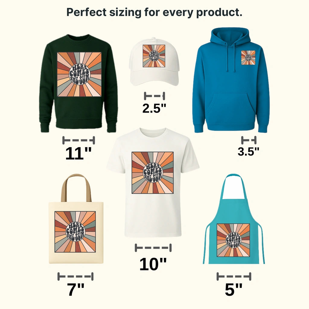 Here Comes The Sun - Retro Summer - Beach Vacation  Design - DTF heat transfer - transferlegend