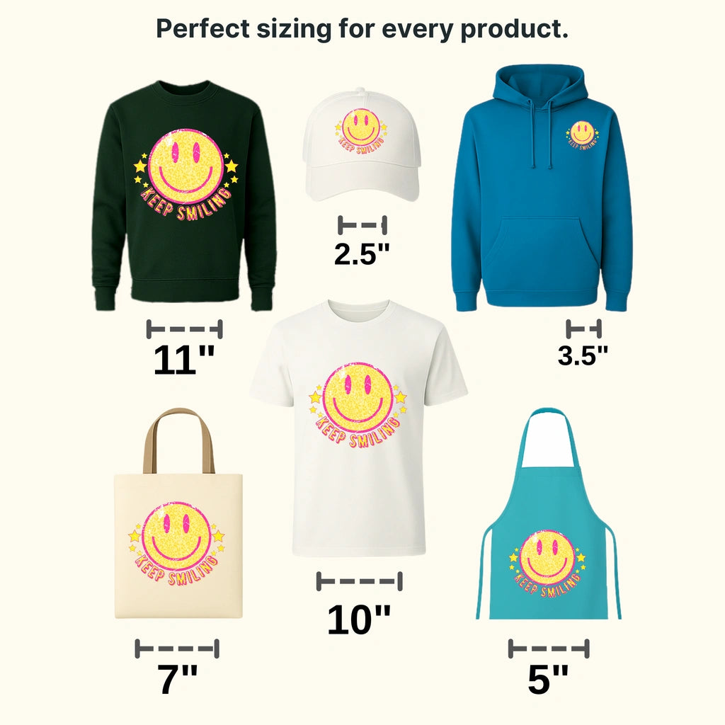 Keep Smiling Retro - Retro Summer - Beach Vacation - Retro Smiley Design - DTF heat transfer - transferlegend